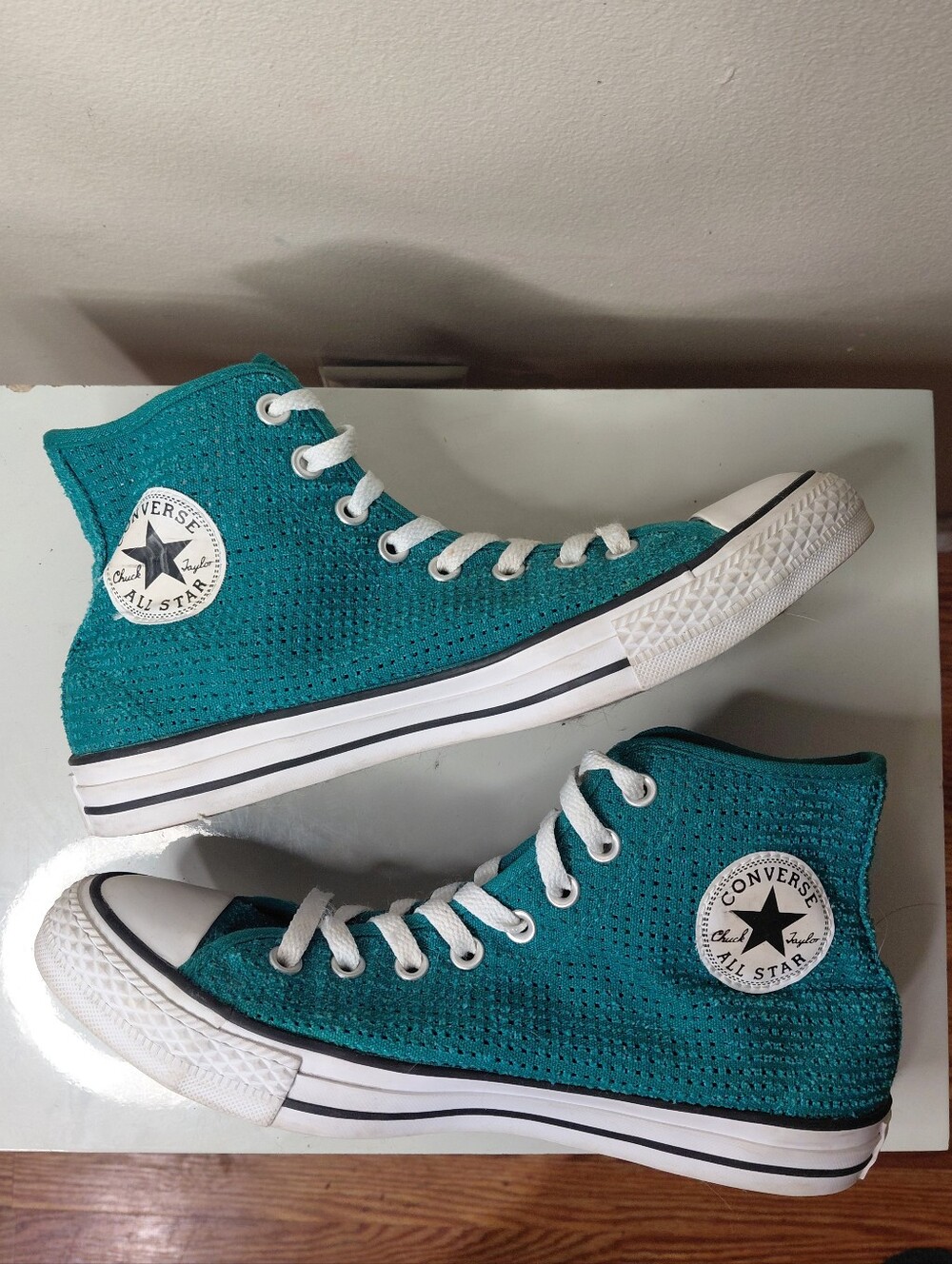 Converse Teal Mesh High-Top Sneakers Women's Size 10 All-Stars
